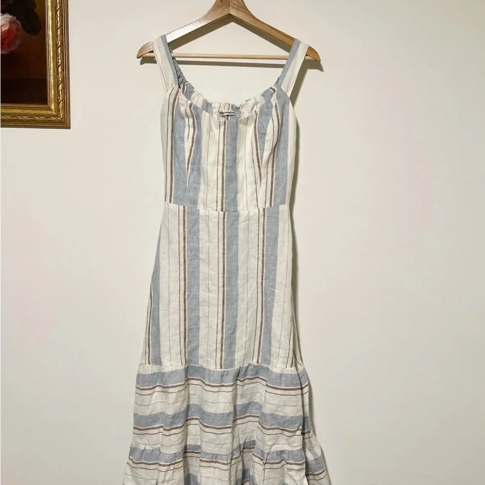 Reformation Kate Dress in Napoli Stripe I 4 linen - Picture 3 of 11